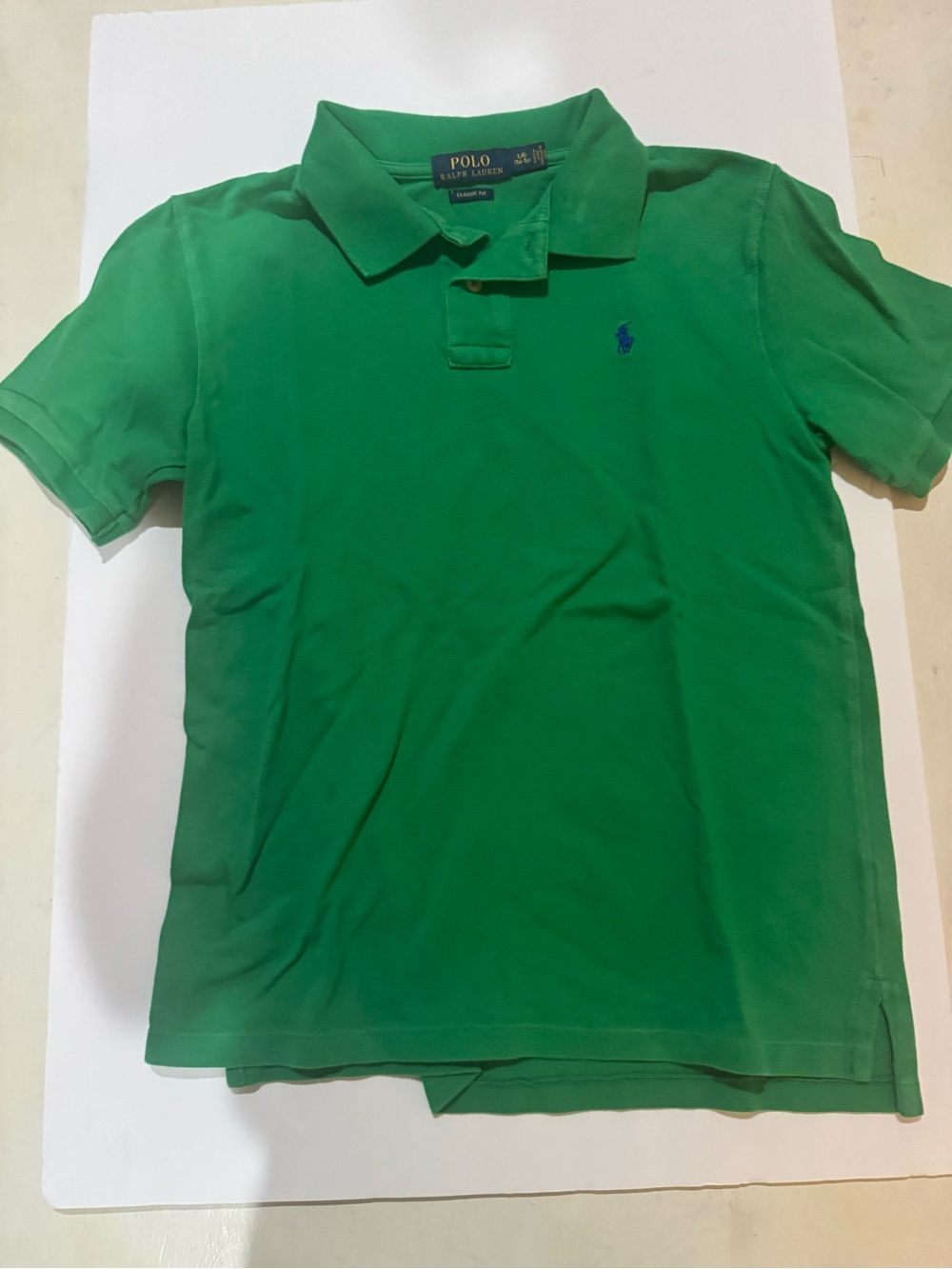 Ralph Lauren Boys Green Polo Shirt with Blue Pony
